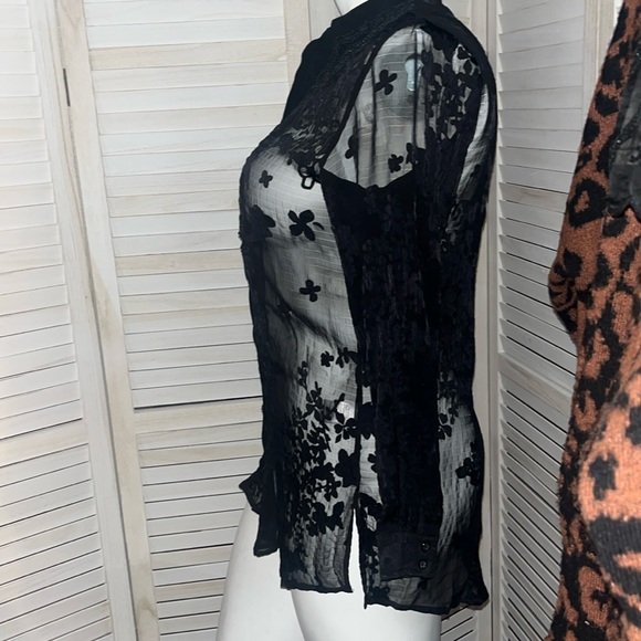 Coldwater Creek Black Lace Tunic  Medium - Picture 5 of 11